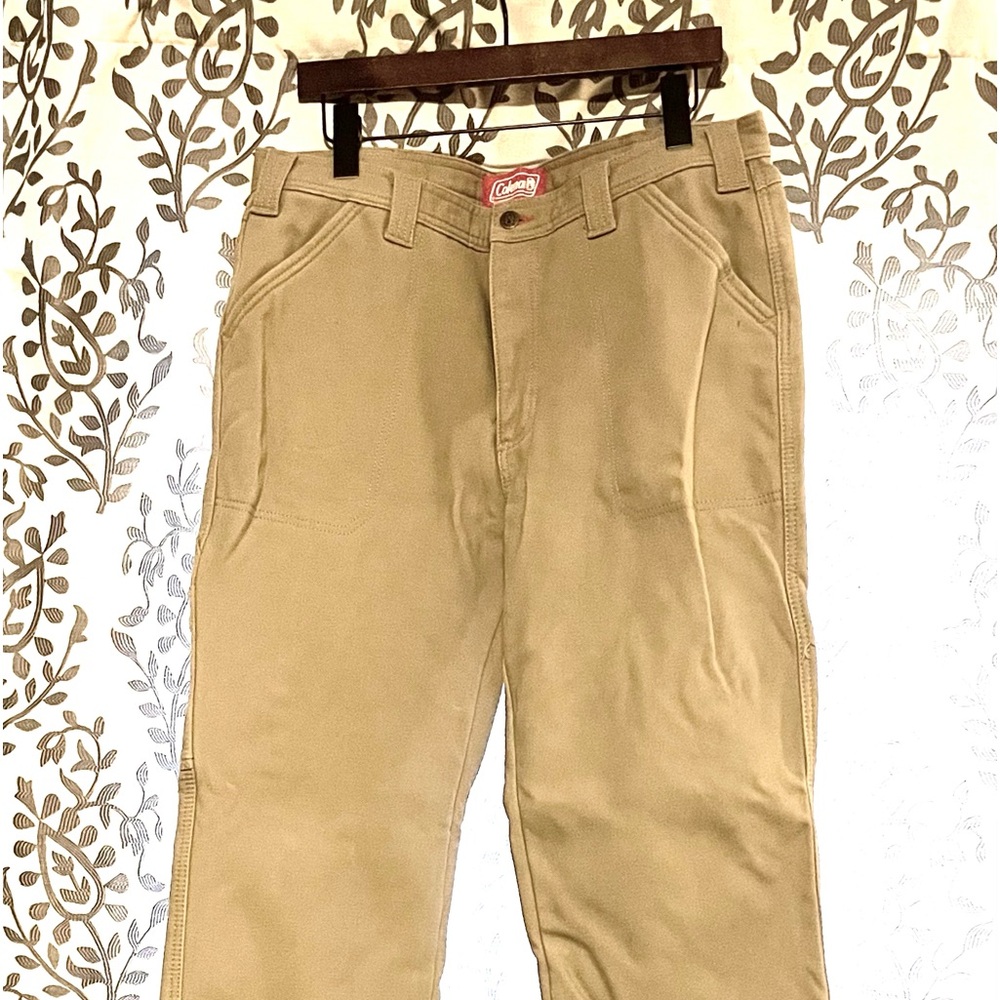 Men’s khaki Lined carpenter pants. Washed, never worn. 36” waist 32” inseam